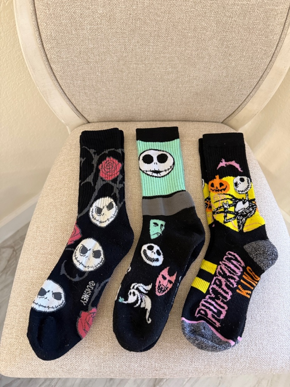 The Nightmare Crew Crew Socks - Black, Yellow, Mint